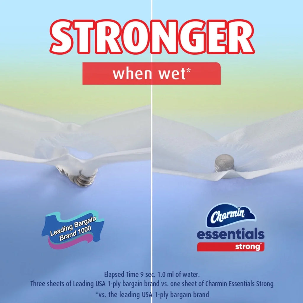 Essentials Strong Toilet Paper 6 Mega Rolls, 429 Sheets per Roll